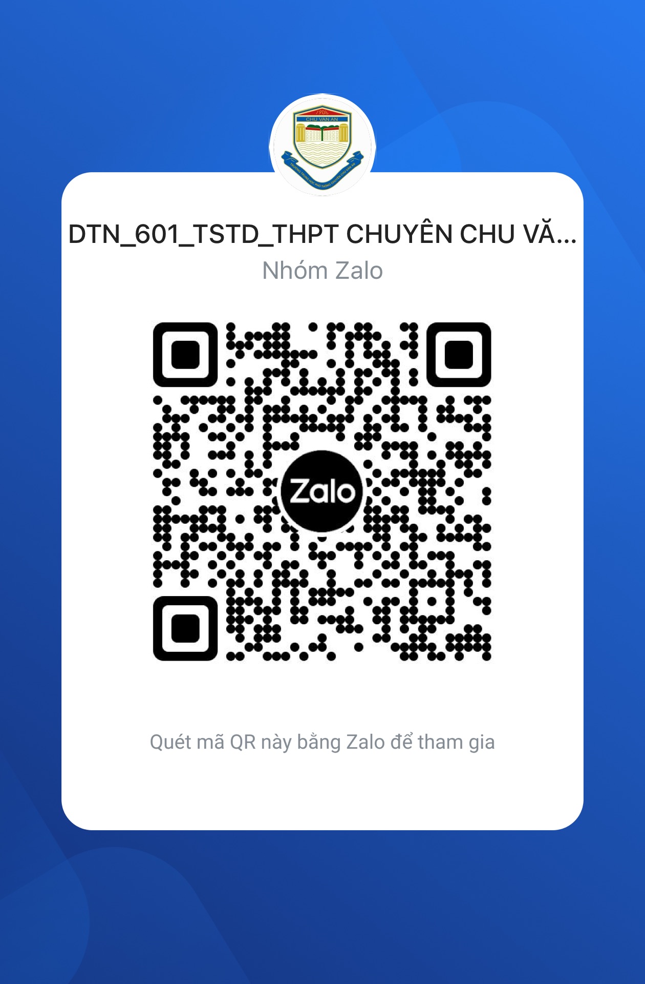 NHÓM HỖ TRỢ THÍ SINH TỰ DO TẠI ĐIỂM TIẾP NHẬN 601_TRƯỜNG THPT CHUYÊN CHU VĂN AN